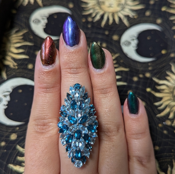 Sterling Silver Blue Topaz Ring - Picture 8 of 9